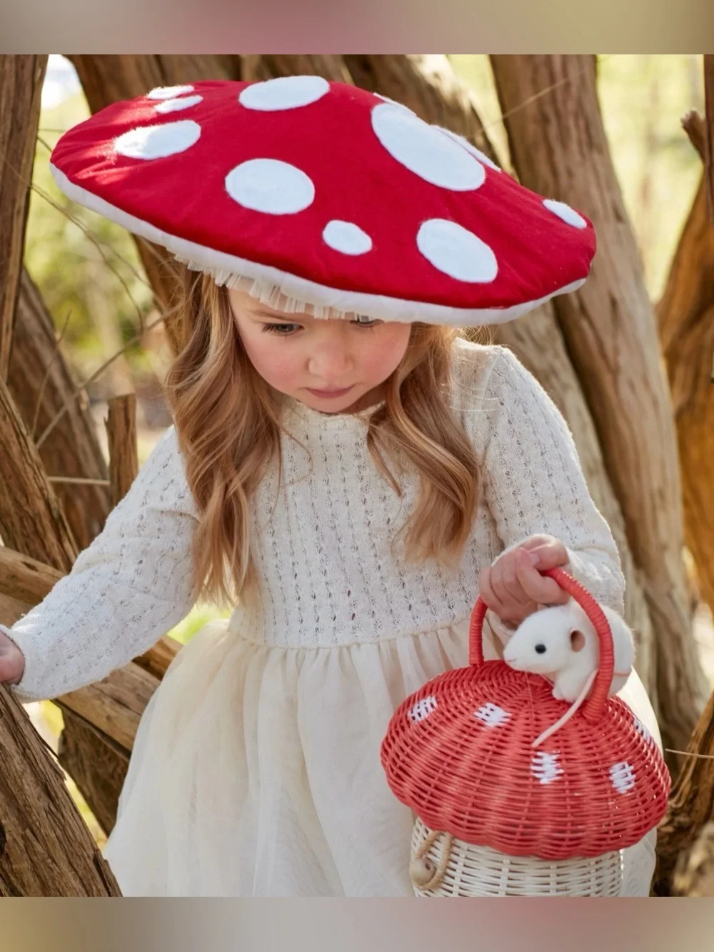 Meri Meri 3-6 Years Child Red Mushroom Costume Hat Beret